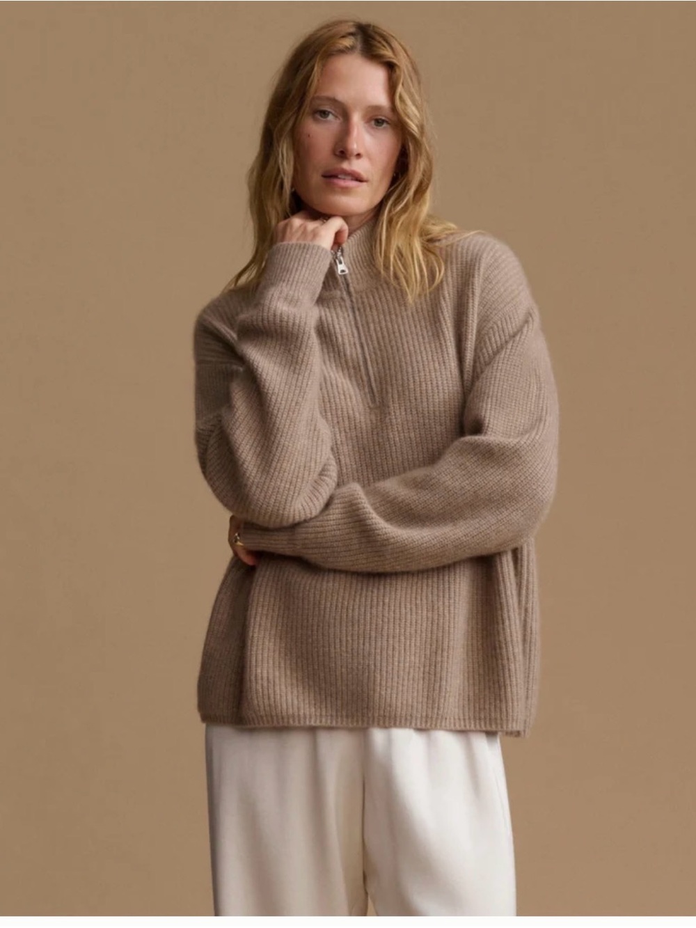 NWOT Jenni Kayne Cashmere Half Zip